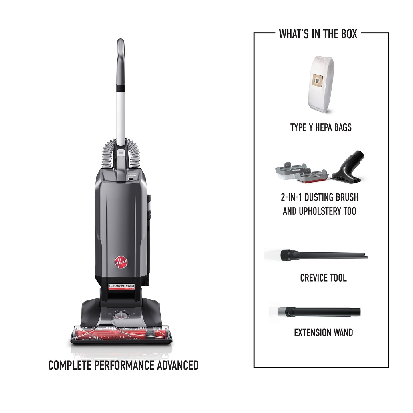 Complete Performance Advanced Bagged Upright Vacuum + 4 HEPA Bags Exclusive Bundle