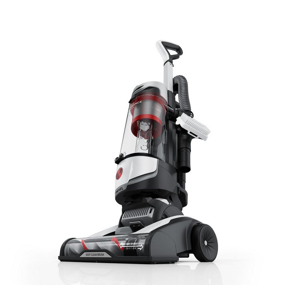 Side close up profile of hoover vacuum cleaner with a focus on its ergonomic design and powerful deep clean brush.