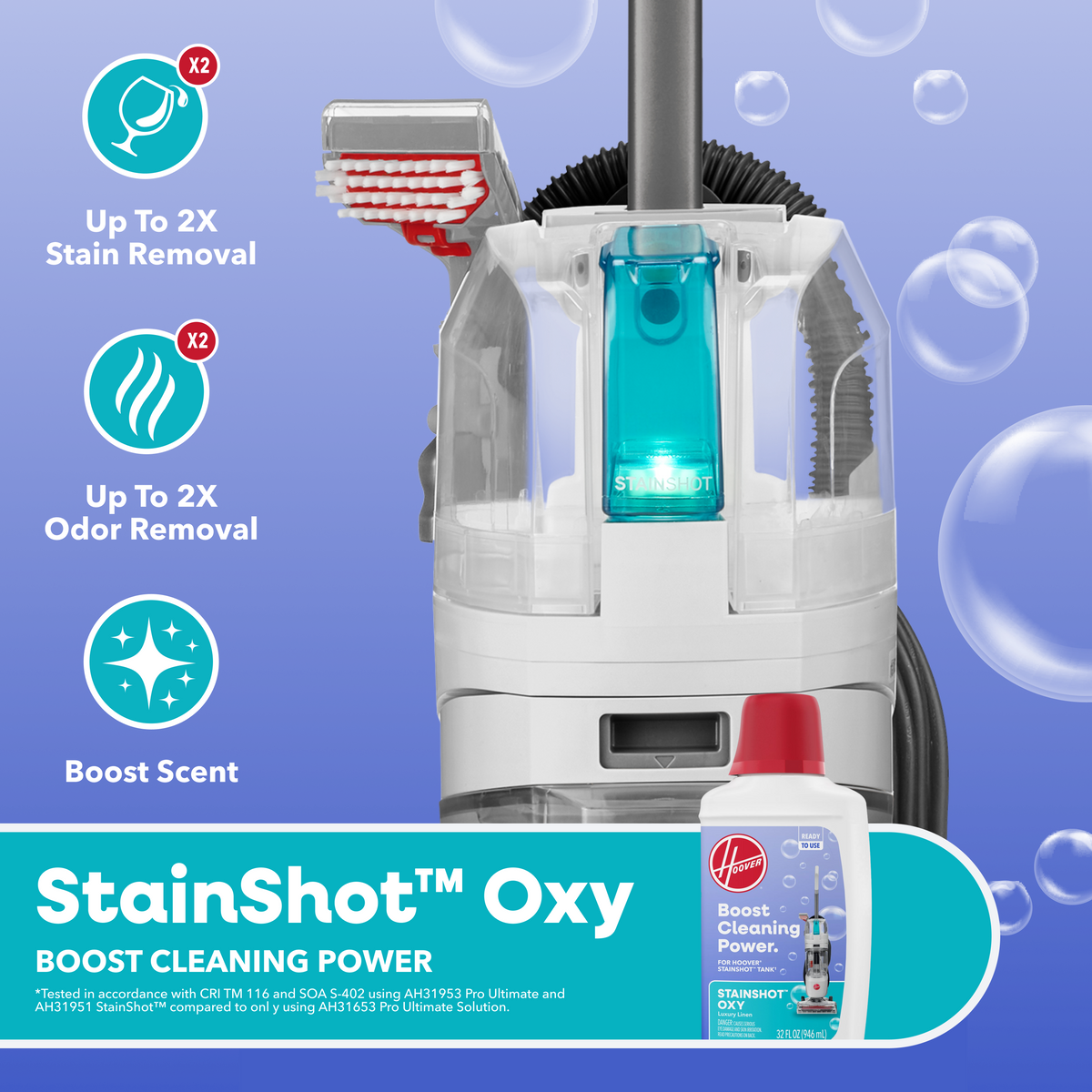 Hoover StainShot OXY Booster Carpet Cleaner Solution 32oz