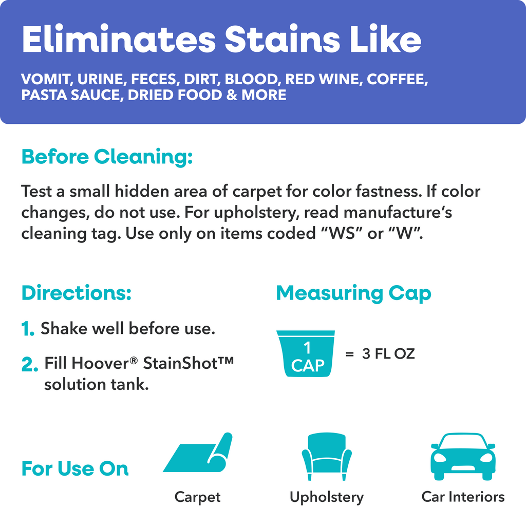 Hoover StainShot OXY Booster Carpet Cleaner Solution 32oz