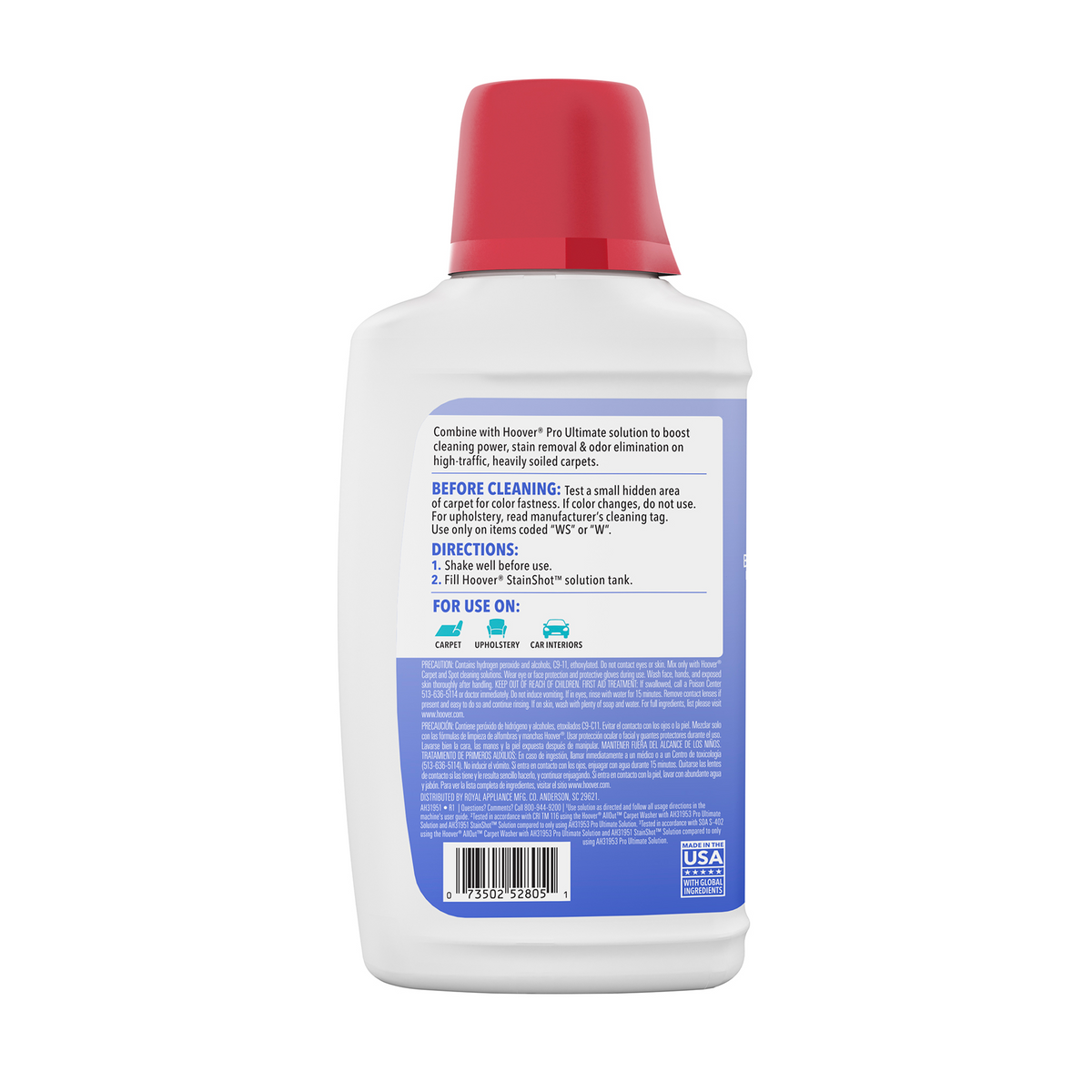 Hoover StainShot OXY Booster Carpet Cleaner Solution 32oz