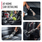 Person using their dry debris tool and the max extraction tool for at-home car detailing.  