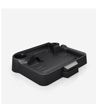 Hoover self-cleaning dock for streamline cordless floor cleaner, featuring a compact design for easy storage and maintenance of the cleaning device. 