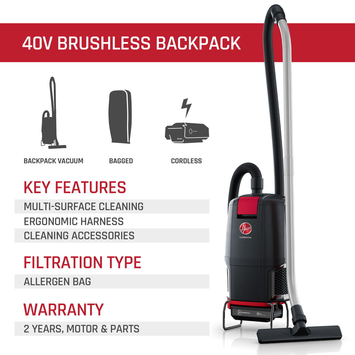 Commercial 40V Brushless Backpack Kit