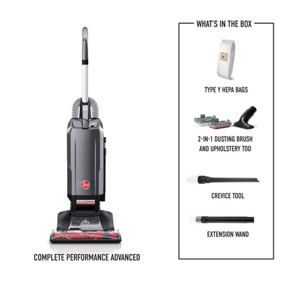 Complete Performance Advanced Bagged Upright Vacuum + 4 HEPA Bags Exclusive Bundle