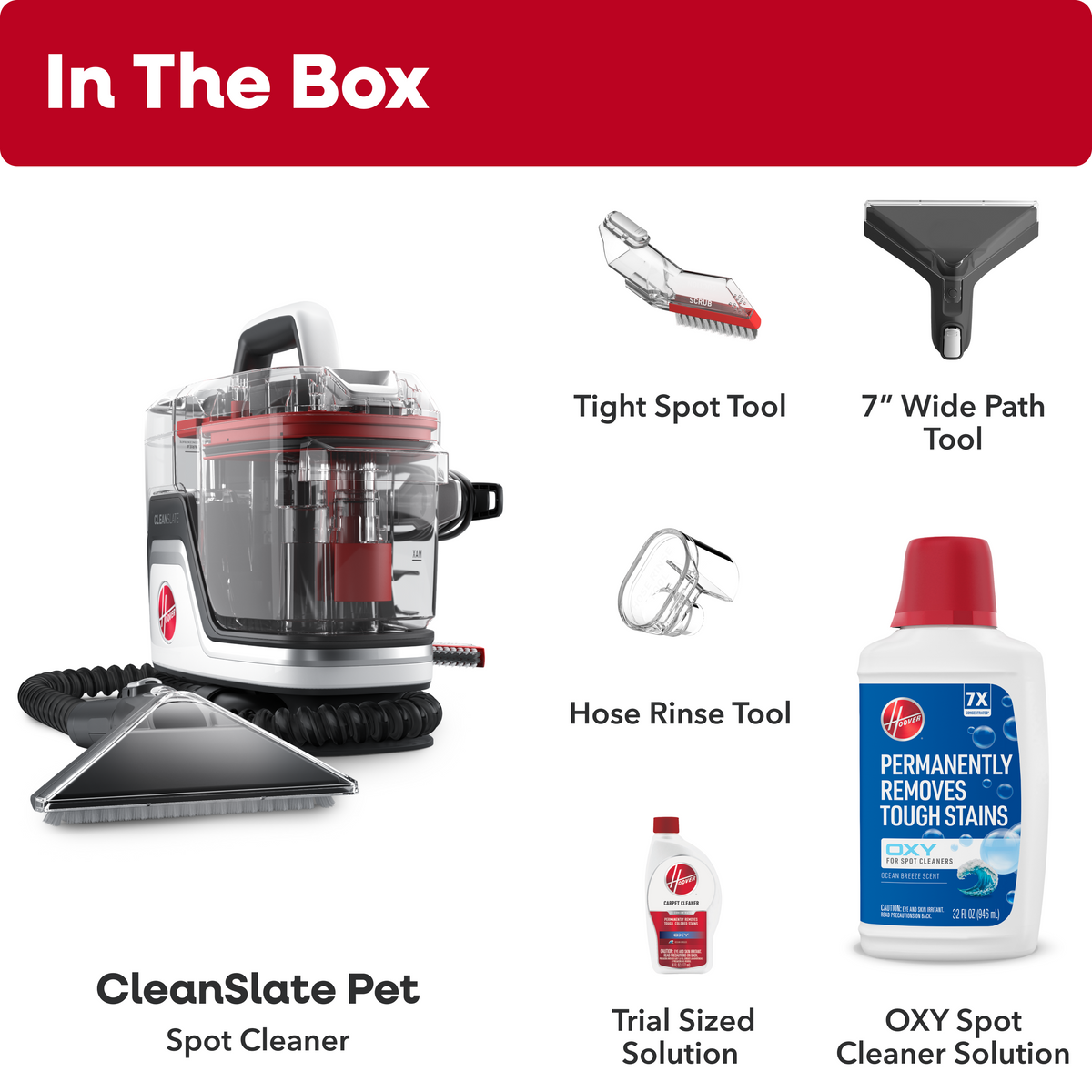 Hoover CleanSlate Pet Spot Cleaner & Hoover Oxy Spot Cleaner Solution 32oz Bundle