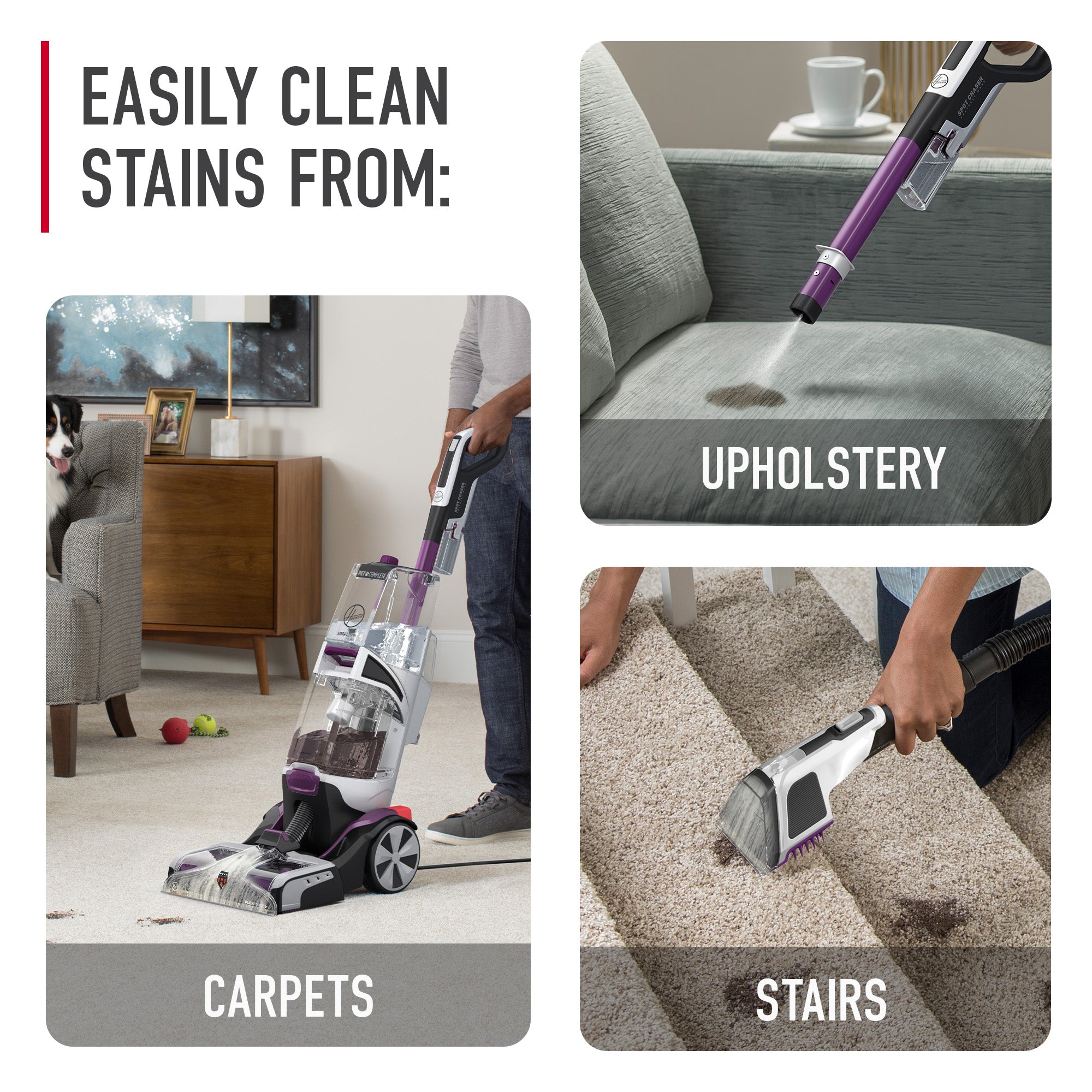 Hoover flex force carpet steam cleaner store w/ pet atachments