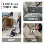 Hoover smartwash pet complete automatic carpet cleaner easily cleans stains from carpets, upholstery and stairs.