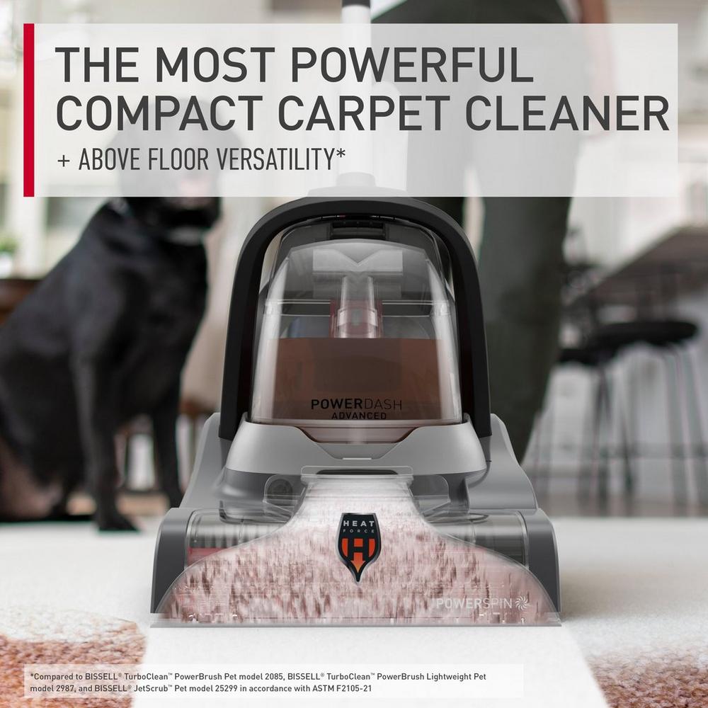 Hoover Powerdash Pet Compact Carpet Cleaner high quality with Antimicrobial Pet Brushes.