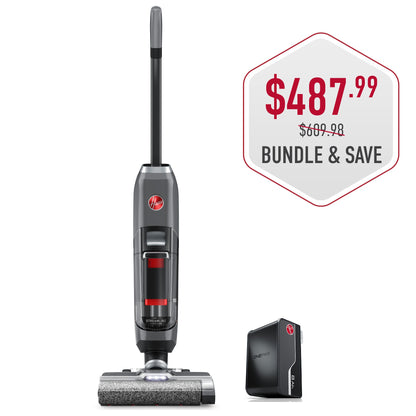 ONEPWR Streamline cordless wet dry vacuum with included 8AH battery bundle with a banner calling out the great value.  