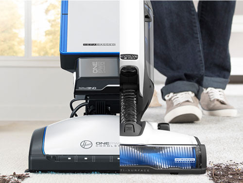 A corded and cordless vacuum are showed in comparison to each other