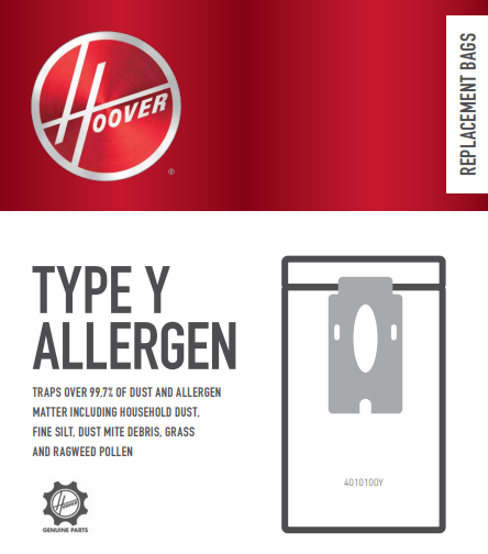 Type Y Allergen Bags - 3 - Pack