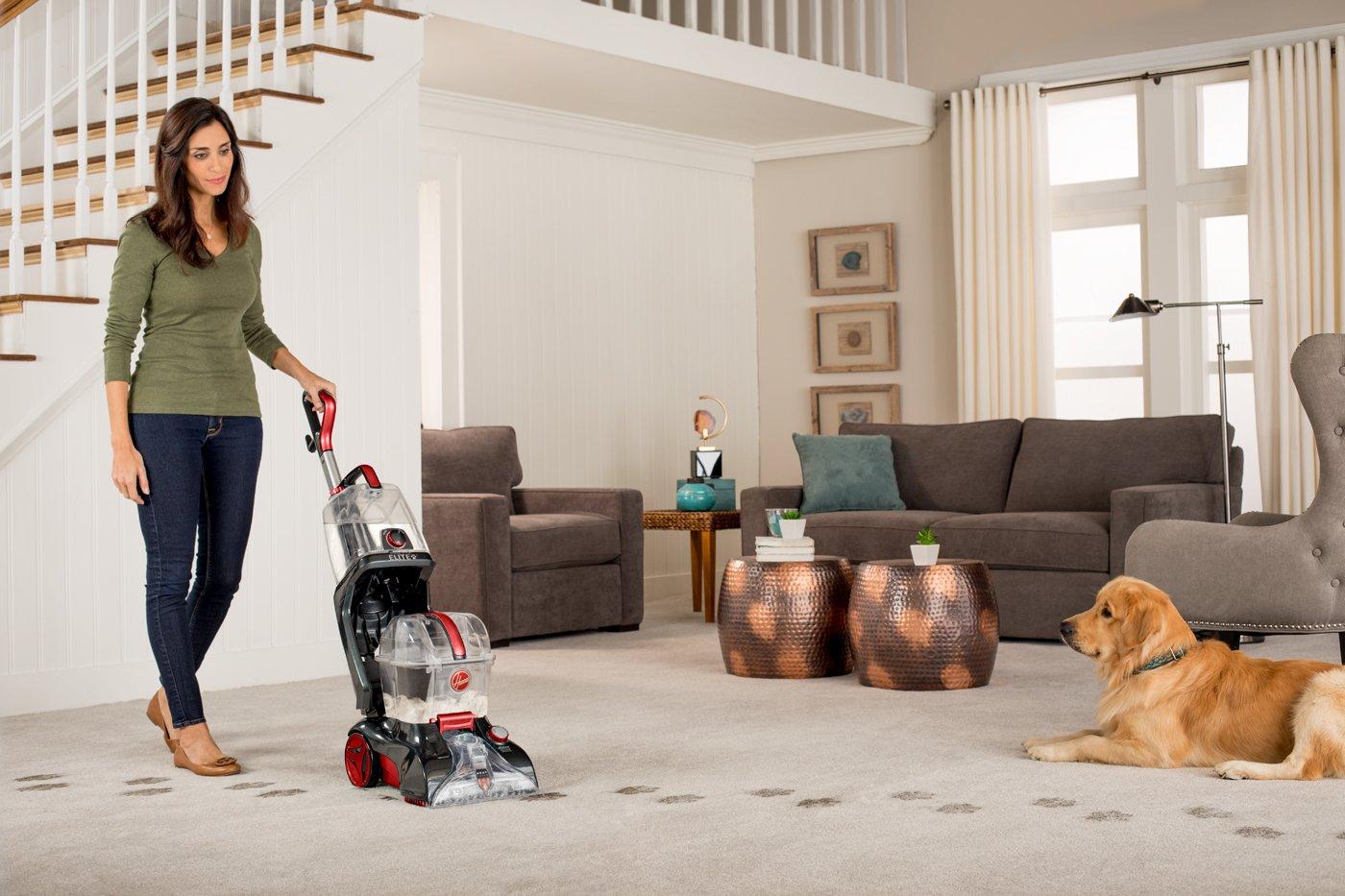 Hoover Power Scrub Elite Pet Upright Carpet Cleaner and Shampooer,  Lightweight Machine, Red, FH50251PC